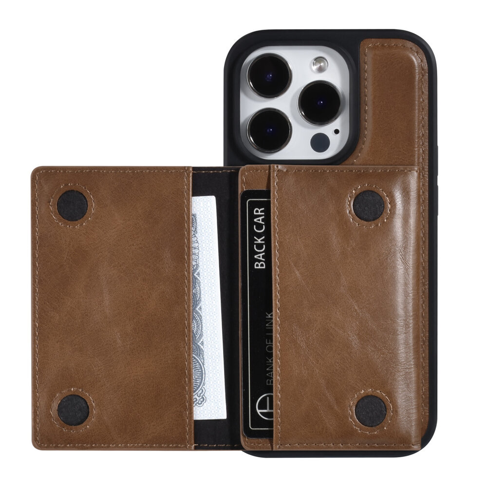 UNIQ Accessory UNIQ Accessory iPhone 14 Pro Hardcase-Rückseite - mit abnehmbarem Kartenhalter - Dunkelbraun UNIQ Accessory UNIQ Accessory iPhone 14 Pro Hardcase-Rückseite - mit abnehmbarem Kartenhalter - Dunkelbraun