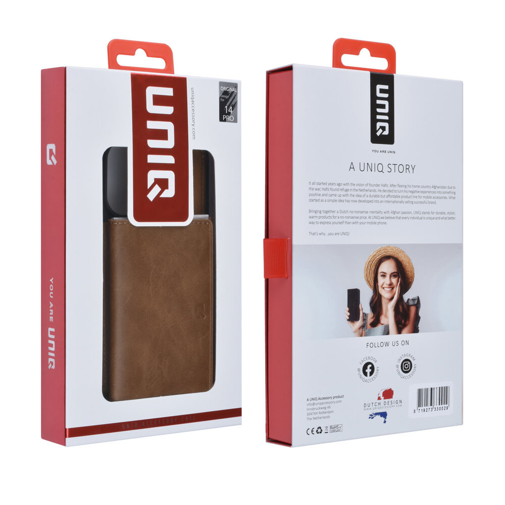 UNIQ Accessory UNIQ Accessory iPhone 14 Pro Hardcase-Rückseite - mit abnehmbarem Kartenhalter - Dunkelbraun UNIQ Accessory UNIQ Accessory iPhone 14 Pro Hardcase-Rückseite - mit abnehmbarem Kartenhalter - Dunkelbraun