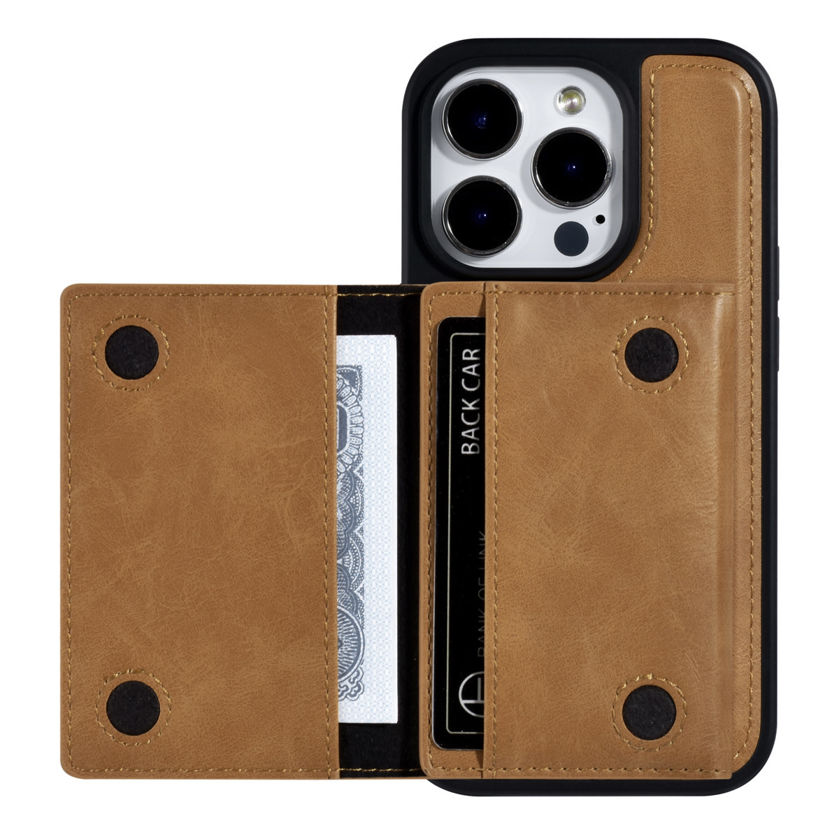 UNIQ Accessory UNIQ Accessory iPhone 14 Pro Backcover hoesje - met afneembare Pasjeshouder - LichtBruin, foto 5 van 6