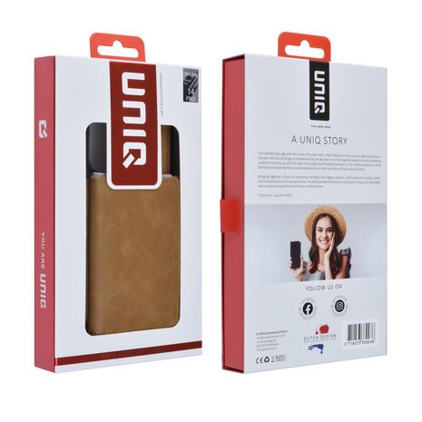 UNIQ Accessory UNIQ Accessory iPhone 14 Pro Hardcase-Rückseite - mit abnehmbarem Kartenhalter - Hellbraun UNIQ Accessory UNIQ Accessory iPhone 14 Pro Hardcase-Rückseite - mit abnehmbarem Kartenhalter - Hellbraun