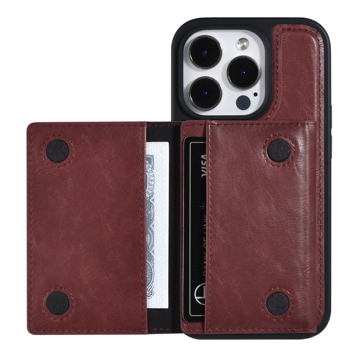 UNIQ Accessory UNIQ Accessory iPhone 14 Pro Backcover hoesje - met afneembare Pasjeshouder - Rood, foto 4 van 6
