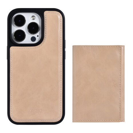 UNIQ Accessory UNIQ Accessory iPhone 14 Pro Backcover hoesje - met afneembare Pasjeshouder - Goud UNIQ Accessory UNIQ Accessory iPhone 14 Pro Backcover hoesje - met afneembare Pasjeshouder - Goud