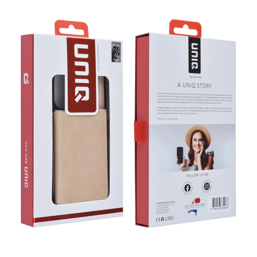 UNIQ Accessory UNIQ Accessory iPhone 14 Pro Hardcase Backcover - with removable card holder - Gold UNIQ Accessory UNIQ Accessory iPhone 14 Pro Hardcase Backcover - with removable card holder - Gold