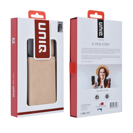 UNIQ Accessory UNIQ Accessory iPhone 14 Pro Hardcase Backcover - with removable card holder - Gold UNIQ Accessory UNIQ Accessory iPhone 14 Pro Hardcase Backcover - with removable card holder - Gold