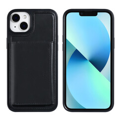 UNIQ Accessory iPhone 14 & 15 Plus Hardcase-Ruckseite - mit abnehmbarem Kartenhalter - Schwarz