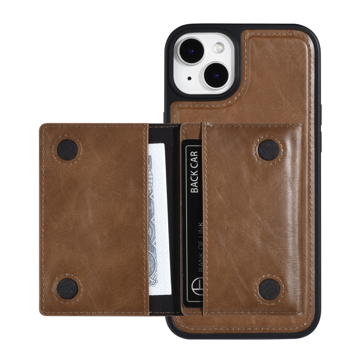 UNIQ Accessory UNIQ Accessory iPhone 14 Plus Backcover hoesje - met afneembare Pasjeshouder - DonkerBruin, foto 4 van 6