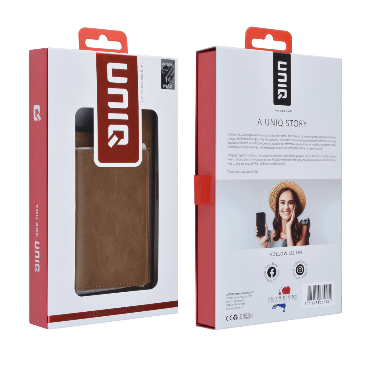 UNIQ Accessory UNIQ Accessory iPhone 14 Plus Backcover hoesje - met afneembare Pasjeshouder - DonkerBruin, foto 6 van 6