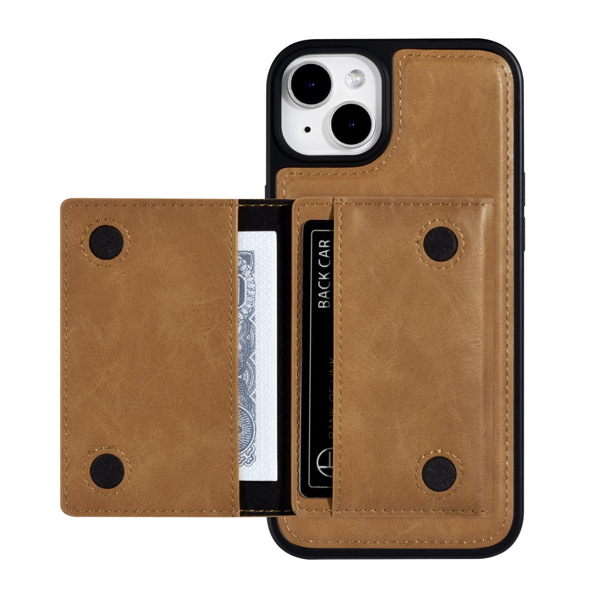 UNIQ Accessory UNIQ Accessory iPhone 14 Plus Backcover hoesje - met afneembare Pasjeshouder - LichtBruin, foto 4 van 6