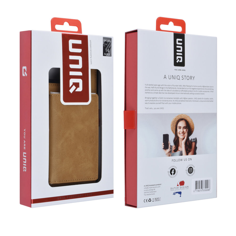 UNIQ Accessory UNIQ Accessory iPhone 14 & 15 Plus Hardcase-Ruckseite - mit abnehmbarem Kartenhalter - Hellbraun UNIQ Accessory UNIQ Accessory iPhone 14 & 15 Plus Hardcase-Ruckseite - mit abnehmbarem Kartenhalter - Hellbraun