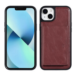 UNIQ Accessory Coque arriere rigide iPhone 14 & 15 Plus- avec porte-carte amovible - Rouge