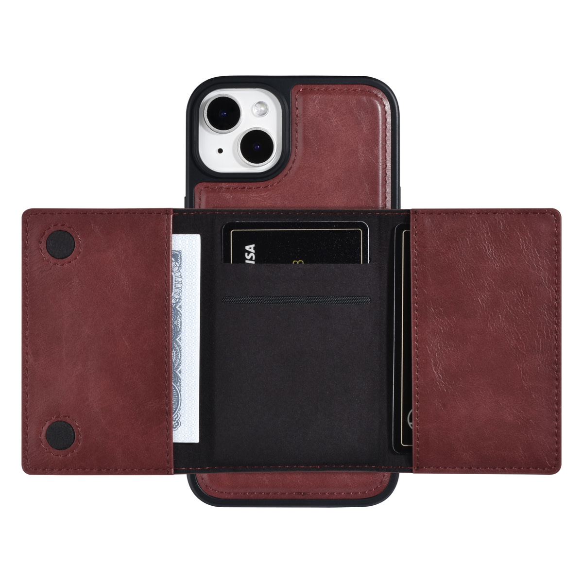 UNIQ Accessory UNIQ Accessory iPhone 14 Plus Backcover hoesje - met afneembare Pasjeshouder - Rood, foto 5 van 6
