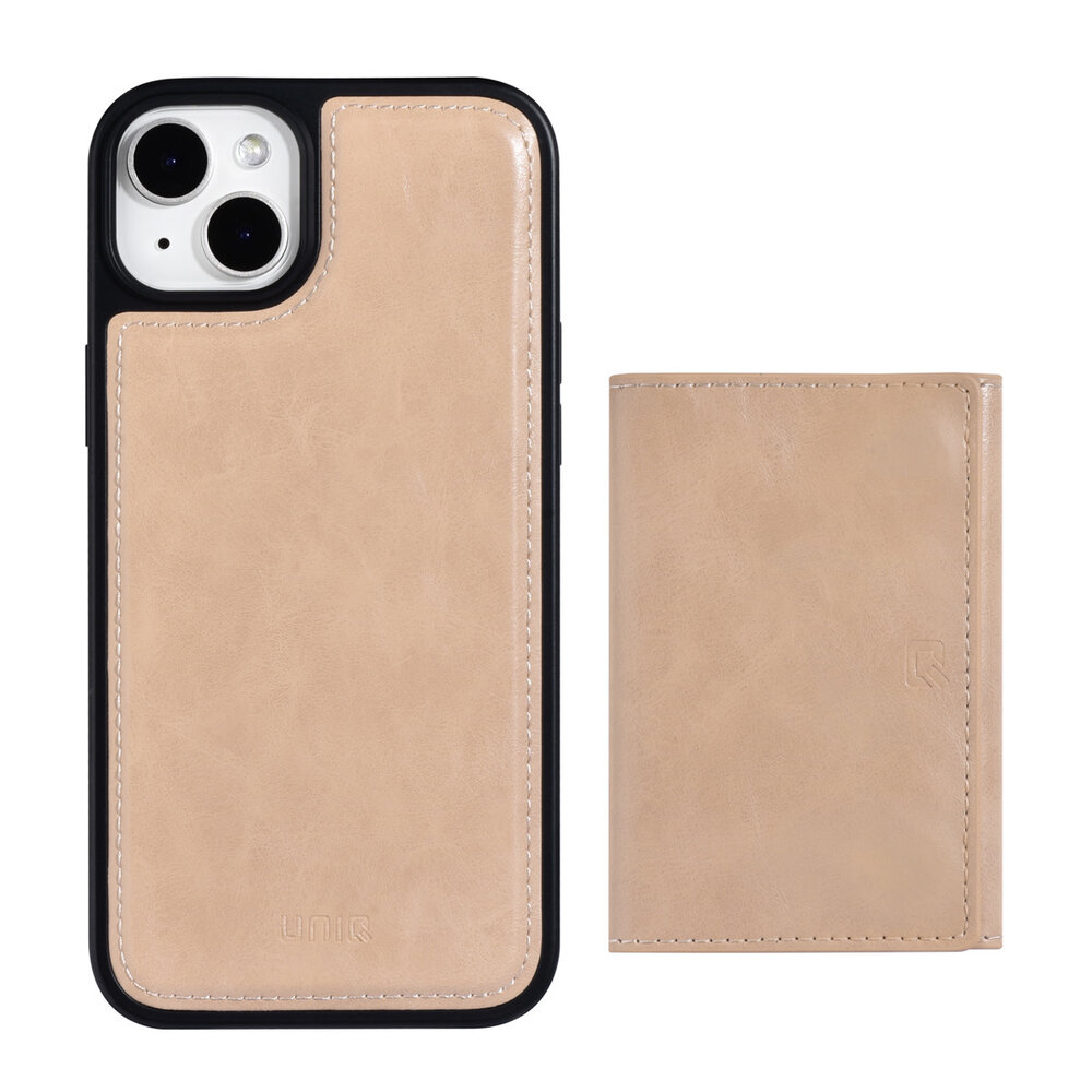 UNIQ Accessory UNIQ Accessory iPhone 14 & 15 Plus Hardcase Backcover - with removable card holder - Gold UNIQ Accessory UNIQ Accessory iPhone 14 & 15 Plus Hardcase Backcover - with removable card holder - Gold