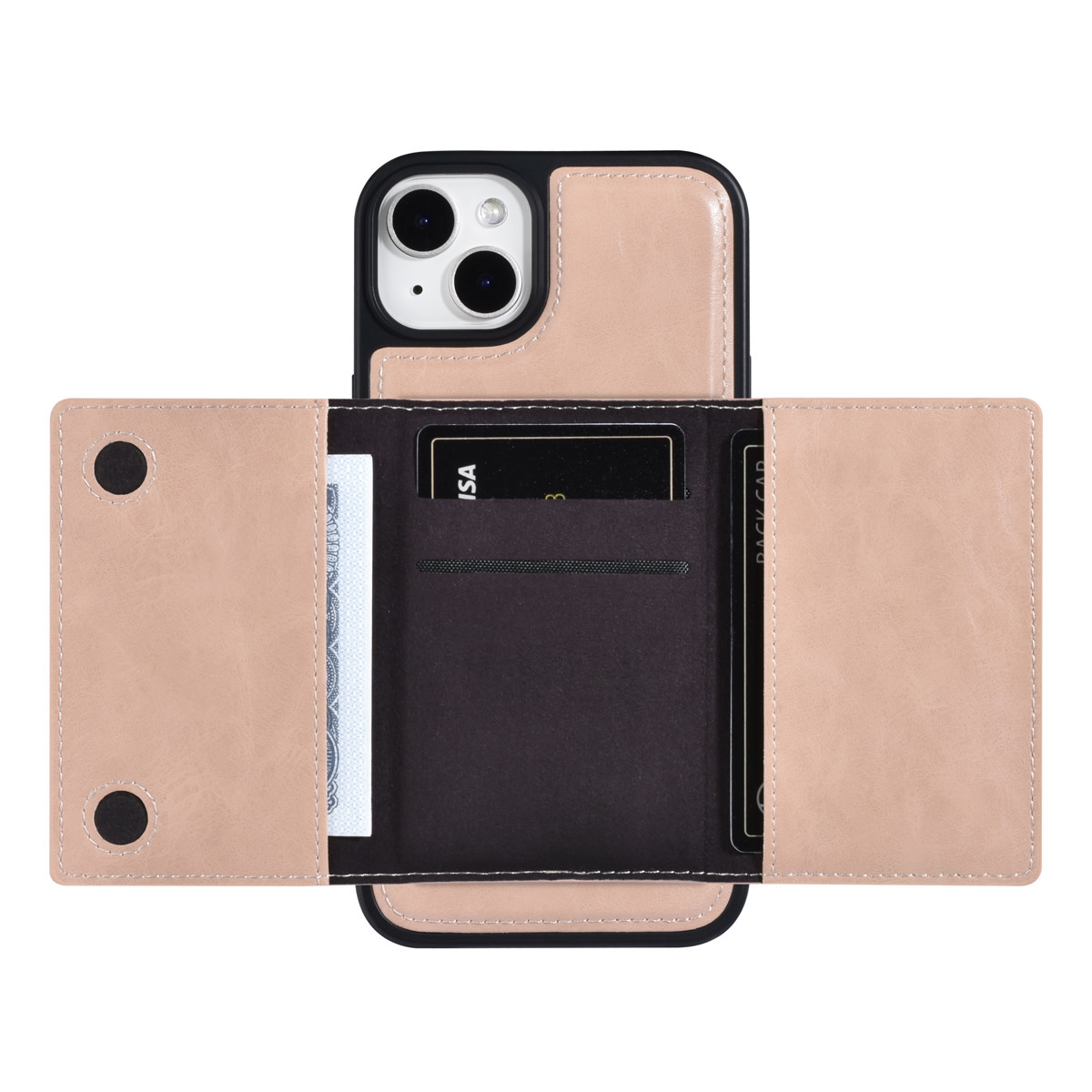 UNIQ Accessory UNIQ Accessory iPhone 14 Plus Backcover hoesje - met afneembare Pasjeshouder - Goud, foto 5 van 6