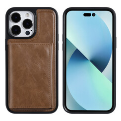 UNIQ Accessory iPhone 14 Pro Max Hardcase Backcover - with removable card holder - Dark Brown