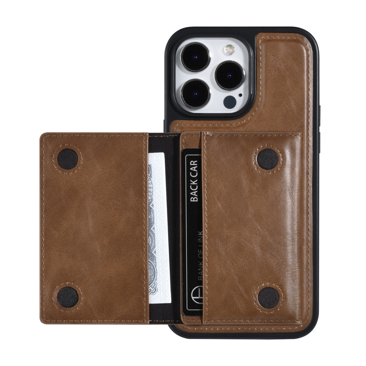 UNIQ Accessory UNIQ Accessory iPhone 14 Pro Max Backcover hoesje - met afneembare Pasjeshouder - DonkerBruin, foto 4 van 6