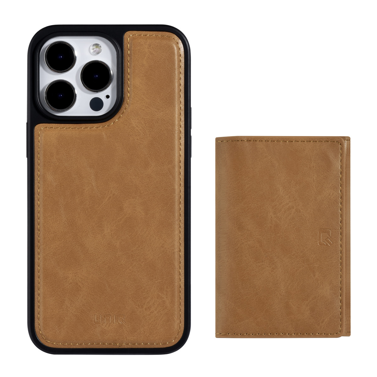 UNIQ Accessory UNIQ Accessory iPhone 14 Pro Max Backcover hoesje - met afneembare Pasjeshouder - LichtBruin, foto 2 van 6