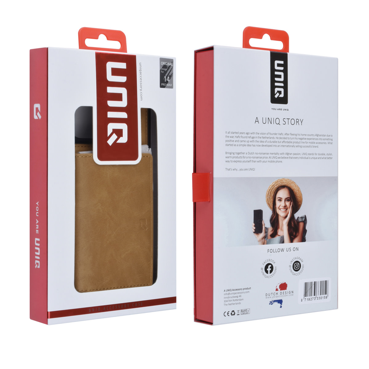 UNIQ Accessory UNIQ Accessory iPhone 14 Pro Max Backcover hoesje - met afneembare Pasjeshouder - LichtBruin, foto 6 van 6