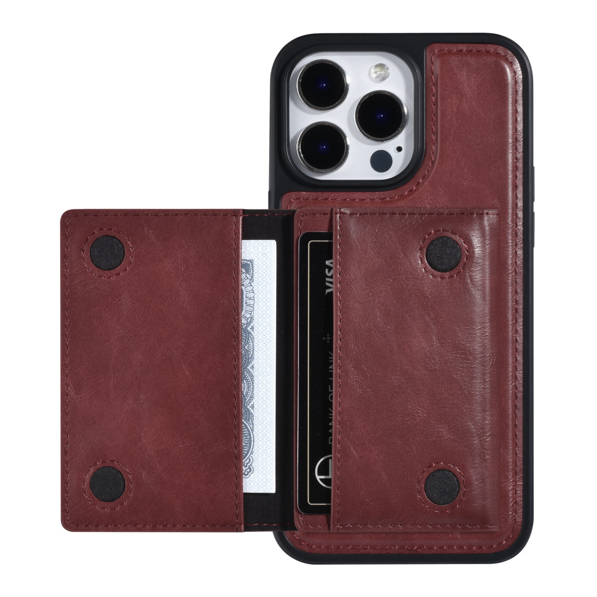 UNIQ Accessory UNIQ Accessory iPhone 14 Pro Max Backcover hoesje - met afneembare Pasjeshouder - Rood, foto 4 van 6