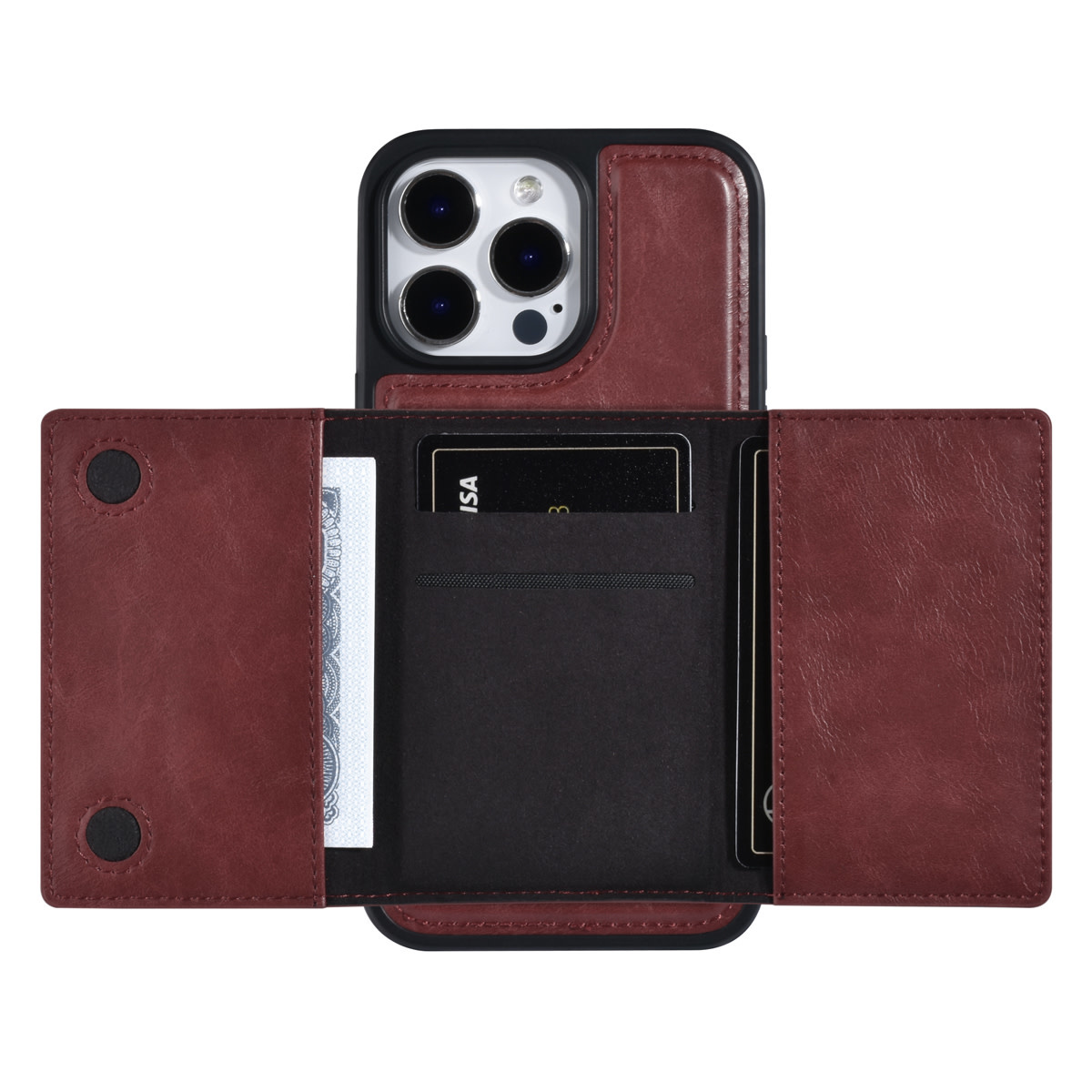UNIQ Accessory UNIQ Accessory iPhone 14 Pro Max Backcover hoesje - met afneembare Pasjeshouder - Rood, foto 5 van 6