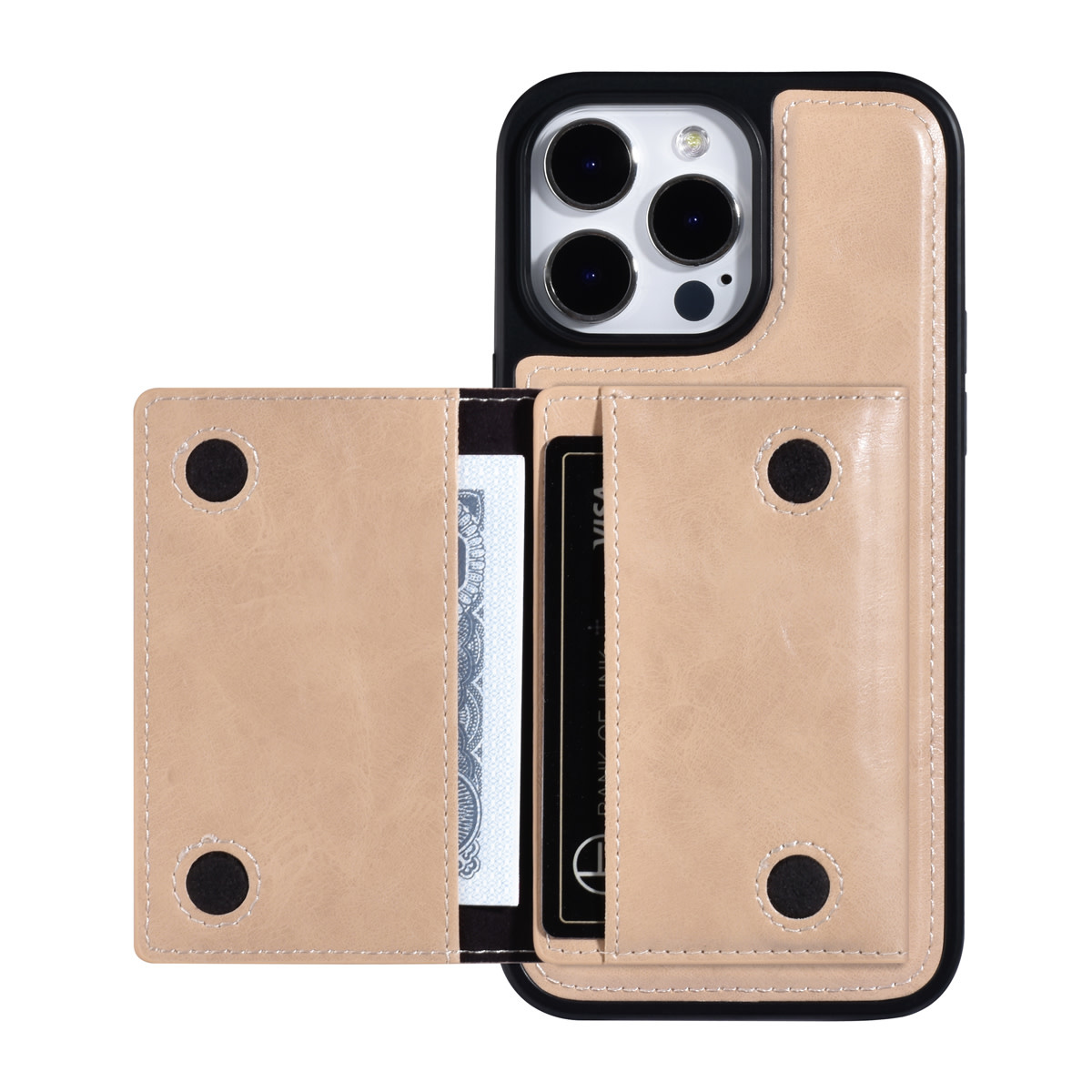 UNIQ Accessory UNIQ Accessory iPhone 14 Pro Max Backcover hoesje - met afneembare Pasjeshouder - Goud, foto 4 van 6