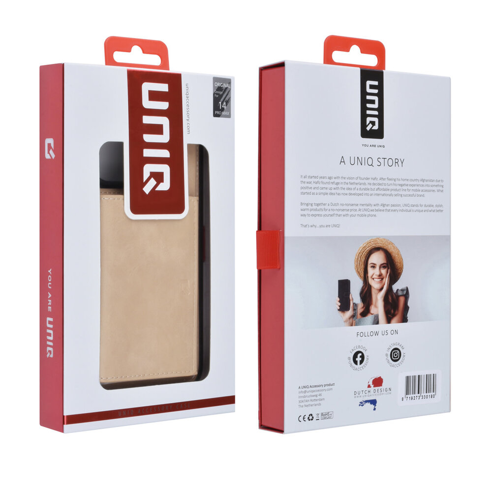 UNIQ Accessory UNIQ Accessory iPhone 14 Pro Max Backcover hoesje - met afneembare Pasjeshouder - Goud UNIQ Accessory UNIQ Accessory iPhone 14 Pro Max Backcover hoesje - met afneembare Pasjeshouder - Goud