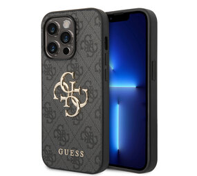 Guess Guess iPhone 14 Pro Hardcase Hülle - 4G - Big Metal Logo - Grau Guess Guess iPhone 14 Pro Hardcase Hülle - 4G - Big Metal Logo - Grau