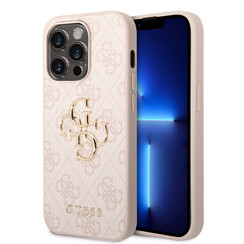 Guess iPhone 14 Pro Hardcase Hülle - 4G - Big Metal Logo - Rosa