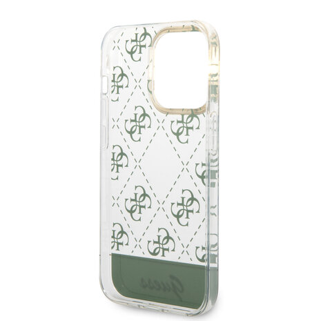 Guess Guess coque arrière rigide pour iPhone 14 Pro - 4G Pattern Script - Vert Guess Guess coque arrière rigide pour iPhone 14 Pro - 4G Pattern Script - Vert
