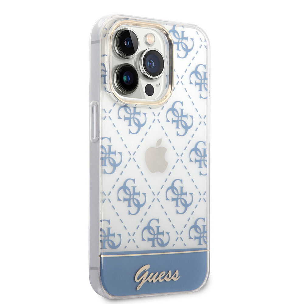 Guess Guess iPhone 14 Pro Hardcase Hülle - 4G Pattern Script - Blau Guess Guess iPhone 14 Pro Hardcase Hülle - 4G Pattern Script - Blau