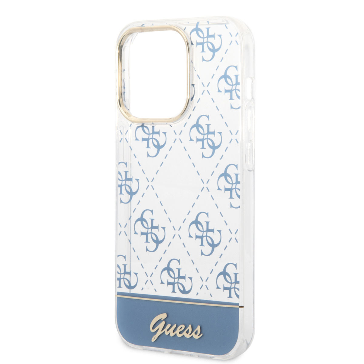 Guess Guess iPhone 14 Pro Hardcase Backcover - 4G Pattern Script - Blauw, foto 5 van 6