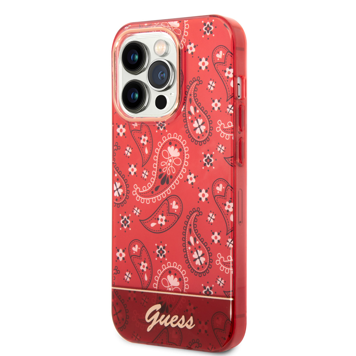 Guess Guess iPhone 14 Pro Hardcase Backcover - Paisley Collectie - Rood, foto 2 van 6