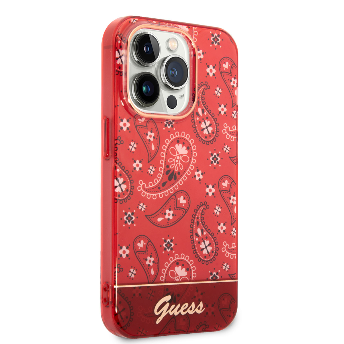 Guess Guess iPhone 14 Pro Hardcase Backcover - Paisley Collectie - Rood, foto 4 van 6