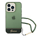 Guess Guess iPhone 14 Pro Hardcase Hülle - Durchscheinend - mit Riemen - Grün Guess Guess iPhone 14 Pro Hardcase Hülle - Durchscheinend - mit Riemen - Grün