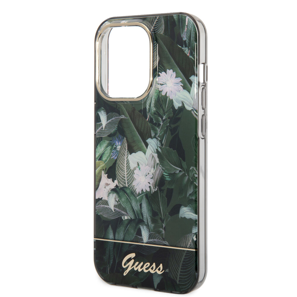 Guess Guess iPhone 14 Pro Hardcase Hülle - Dschungel-Sammlung - Grün Guess Guess iPhone 14 Pro Hardcase Hülle - Dschungel-Sammlung - Grün