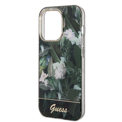 Guess Guess iPhone 14 Pro Hardcase Hülle - Dschungel-Sammlung - Grün Guess Guess iPhone 14 Pro Hardcase Hülle - Dschungel-Sammlung - Grün