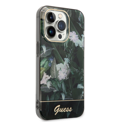 Guess Guess coque arrière rigide pour iPhone 14 Pro - Collection Jungle - Vert Guess Guess coque arrière rigide pour iPhone 14 Pro - Collection Jungle - Vert