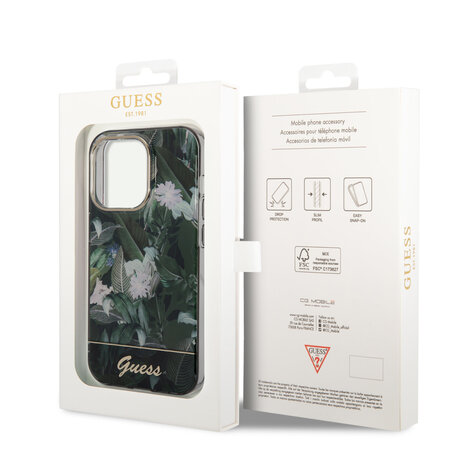 Guess Guess iPhone 14 Pro Hardcase Hülle - Dschungel-Sammlung - Grün Guess Guess iPhone 14 Pro Hardcase Hülle - Dschungel-Sammlung - Grün