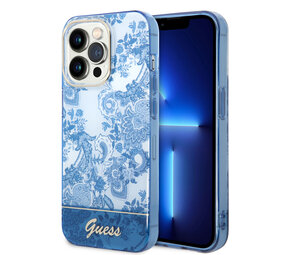 Guess Guess iPhone 14 Pro Hardcase Hülle - Porzellansammlung - Blau Guess Guess iPhone 14 Pro Hardcase Hülle - Porzellansammlung - Blau