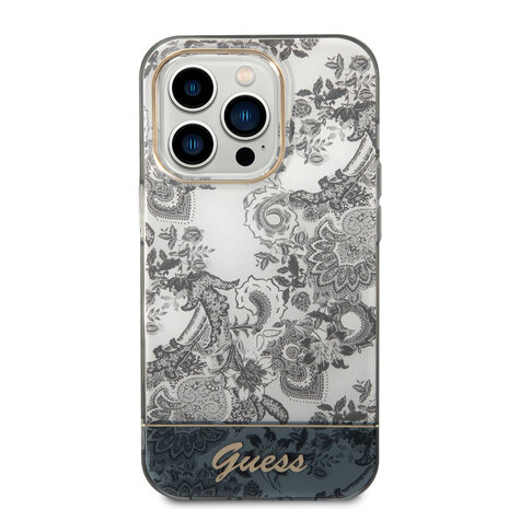Guess Guess coque arrière rigide pour iPhone 14 Pro - Collection Porcelaine - Gris Guess Guess coque arrière rigide pour iPhone 14 Pro - Collection Porcelaine - Gris