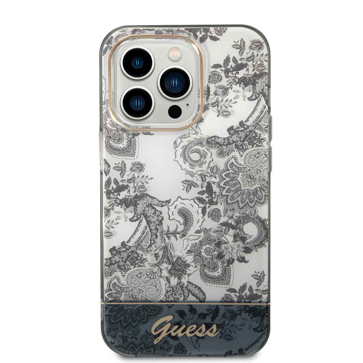 Guess Guess iPhone 14 Pro Hardcase Backcover - Porselein Collectie - Grijs, foto 3 van 6