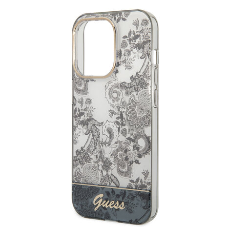 Guess Guess coque arrière rigide pour iPhone 14 Pro - Collection Porcelaine - Gris Guess Guess coque arrière rigide pour iPhone 14 Pro - Collection Porcelaine - Gris