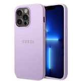 Guess Guess coque arrière rigide pour iPhone 14 Pro - Saffiano - Violet Guess Guess coque arrière rigide pour iPhone 14 Pro - Saffiano - Violet