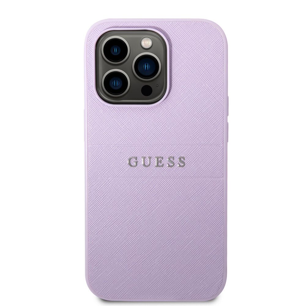 Guess Guess coque arrière rigide pour iPhone 14 Pro - Saffiano - Violet Guess Guess coque arrière rigide pour iPhone 14 Pro - Saffiano - Violet