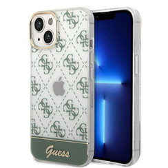 Guess iPhone 14 & 15 Plus Hardcase Backcover - 4G Pattern Script - Green