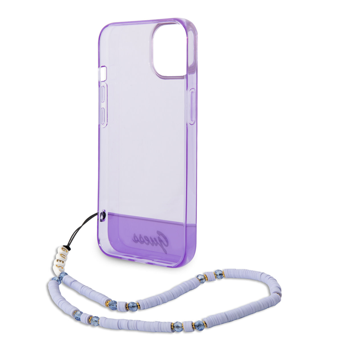 Guess Guess iPhone 14 & 15 Plus Hardcase Backcover - Doorzichtig - met koord - Paars, foto 5 van 6