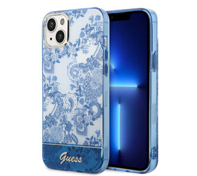 Guess Guess iPhone 14 & 15 Plus Hardcase Backcover - Porcelain Collection - Blue Guess Guess iPhone 14 & 15 Plus Hardcase Backcover - Porcelain Collection - Blue