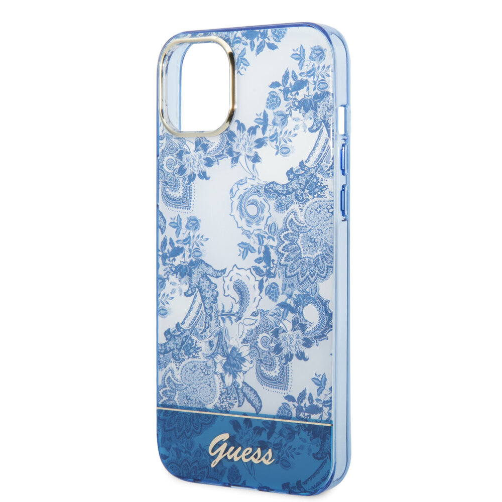 Guess Guess iPhone 14 & 15 Plus Hardcase Hulle - Porzellansammlung - Blau Guess Guess iPhone 14 & 15 Plus Hardcase Hulle - Porzellansammlung - Blau