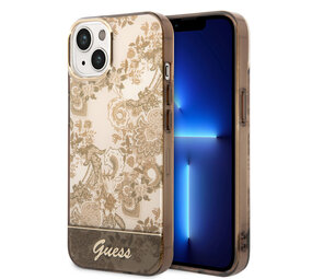 Guess Guess coque arriere rigide pour iPhone 14 & 15 Plus - Collection Porcelaine - Marron Guess Guess coque arriere rigide pour iPhone 14 & 15 Plus - Collection Porcelaine - Marron