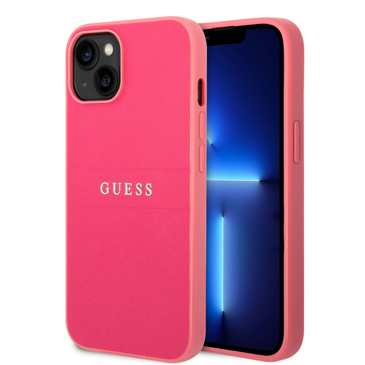 Guess Guess iPhone 14 & 15 Plus Hardcase Backcover - Saffiano - Fuchsia