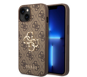 Guess Guess iPhone 14 & 13 Hardcase Backcover - 4G - Big Metal Logo - Bruin Guess Guess iPhone 14 & 13 Hardcase Backcover - 4G - Big Metal Logo - Bruin